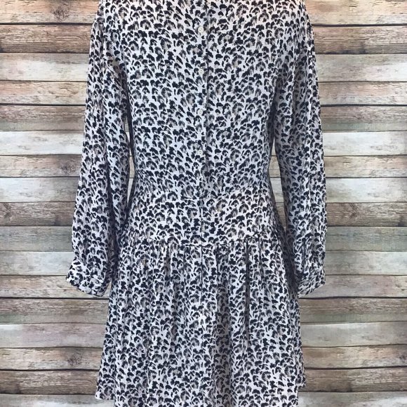 Rebecca Taylor Womens Size 8 100% Silk Leopard Print Long Sleeve Short Dress - Picture 7 of 9